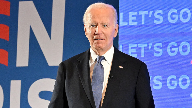 Joe Biden standing on stage