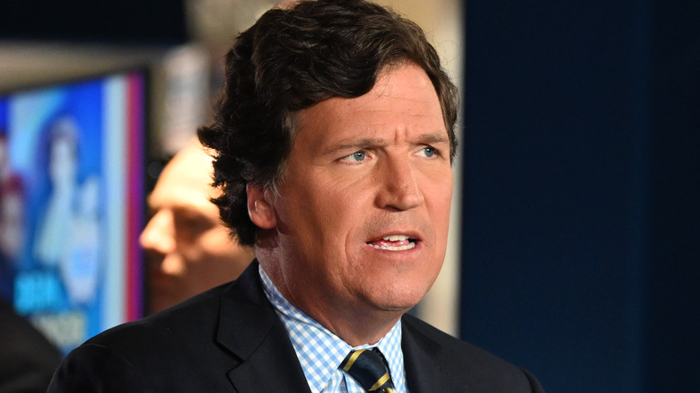 Tucker Carlson speaking in close-up