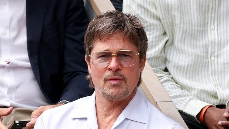 Brad Pitt pictured wearing glasses