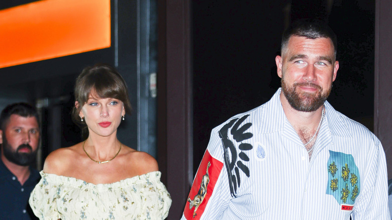 Taylor Swift and Travis Kelce candid