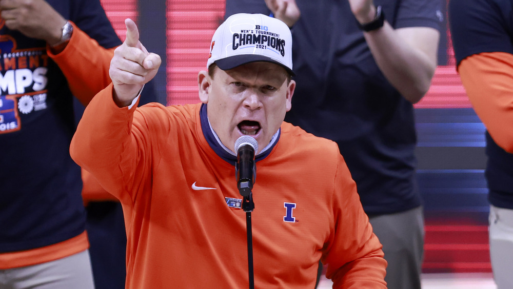 Brad Underwood celebrating
