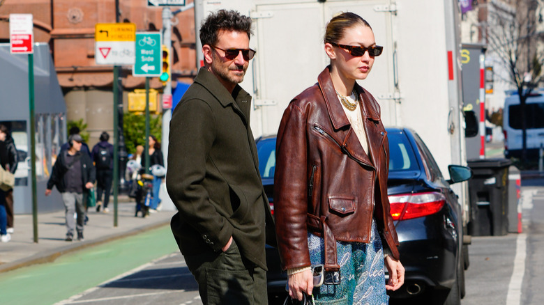 Bradley Cooper and Gigi Hadid wearing shades