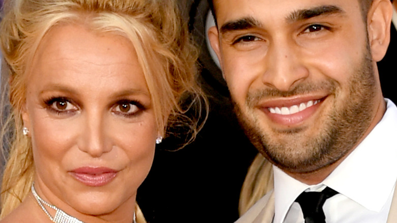 Britney and Sam Asghari smile on the red carpet