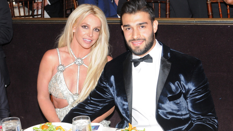 Britney Spears and then-boyfriend Sam Asghari in 2018 at the GLAAD Media Awards
