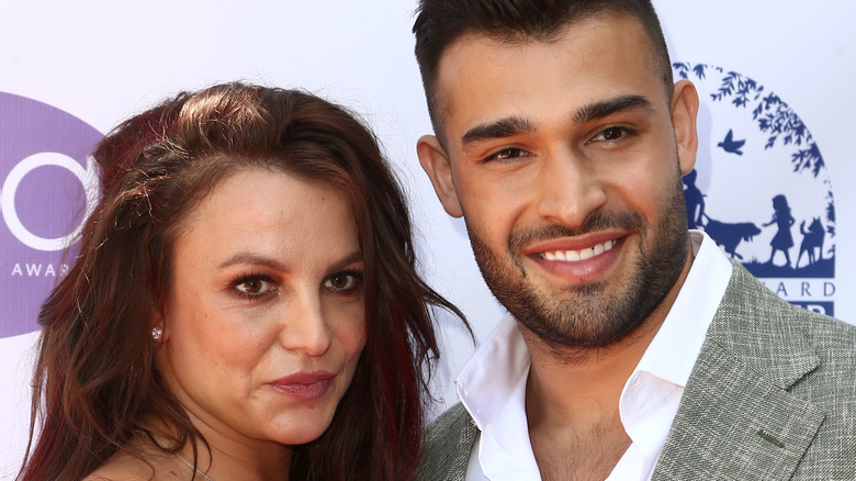 Britney Spears and Sam Asghari pose