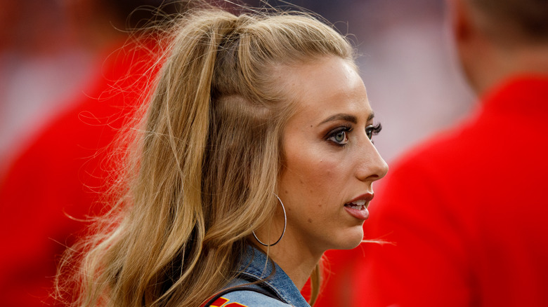 Brittany Mahomes on football field