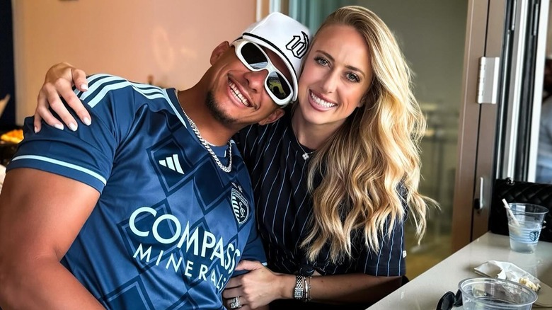 Patrick and Brittany Mahomes smiling