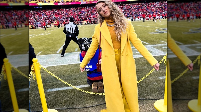 Brittany Mahomes posing sideline