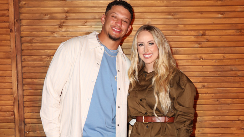 Brittany and Patrick Mahomes smiling.