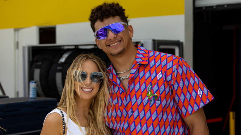 Patrick Mahomes and Brittany Mahomes at the F1 Grand Prix of Miami.