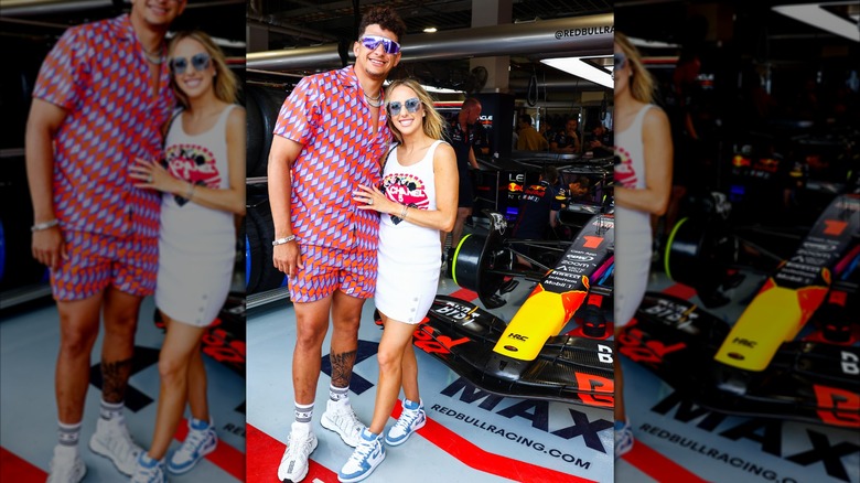 Patrick Mahomes and Brittany Mahomes at the F1 Grand Prix of Miami.