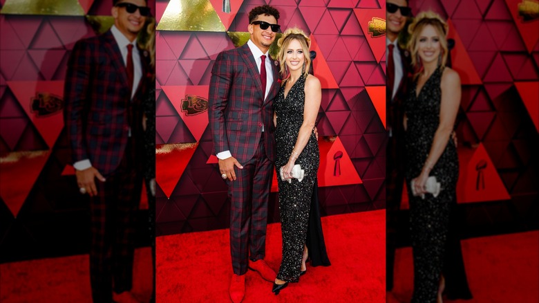 Brittany Mahomes and Patrick Mahomes at the Kansas City Chiefs ring ceremony.
