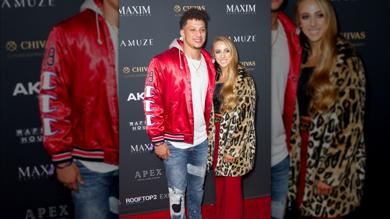 Brittany Mahomes and Patrick Mahomes at the Maxim Big Game Experience.