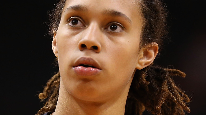 Brittney Griner smiling on the basketball court