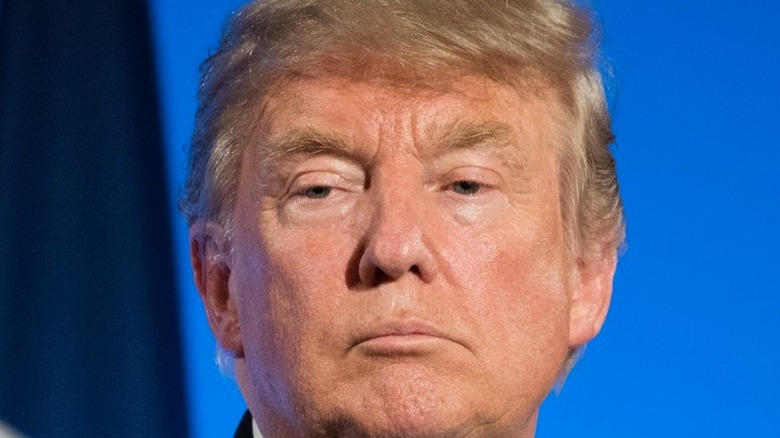 Donald Trump staring to the side