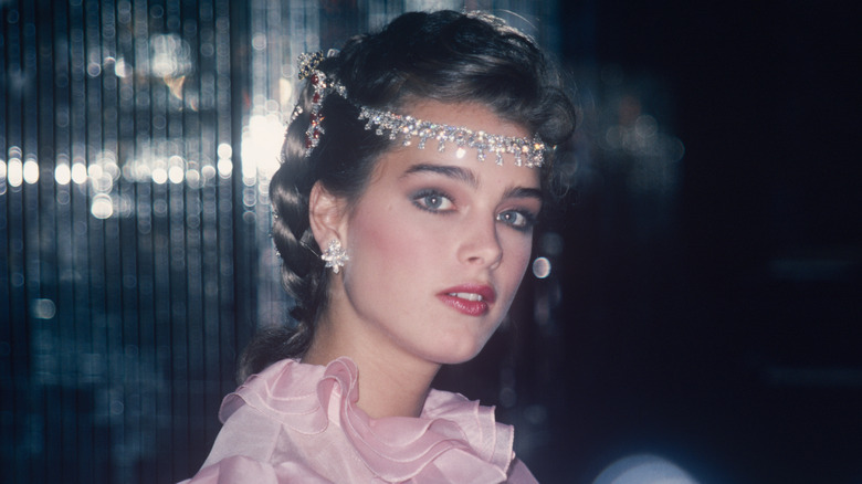 Brooke Shields silver and diamond headpiece