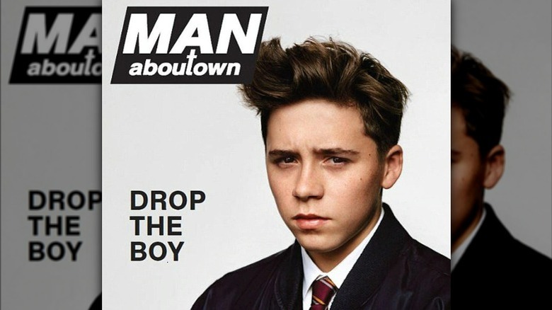 Brooklyn Beckham posing for Man About Town