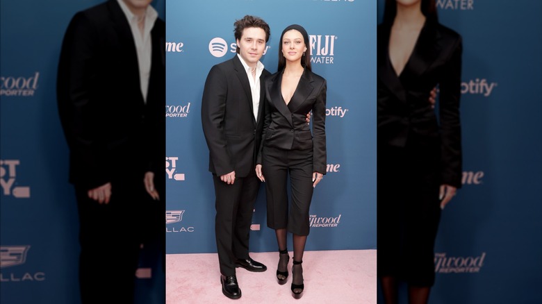 Brooklyn Peltz Beckham and Nicola Peltz Beckham wearing all black at The Hollywood Reporter's Women in Entertainment Gala in 2022