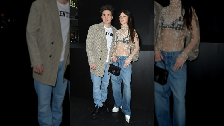 Brooklyn Beckham and Nicola Peltz Beckham at the Valentino Womenswear Spring/Summer 2023 show