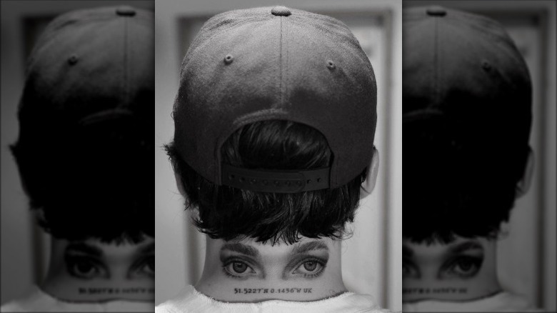 Eyes tattooed on back of Brooklyn Beckham's neck