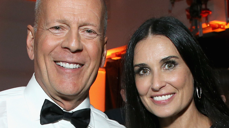 Bruce Willis and Demi Moore at an event together 