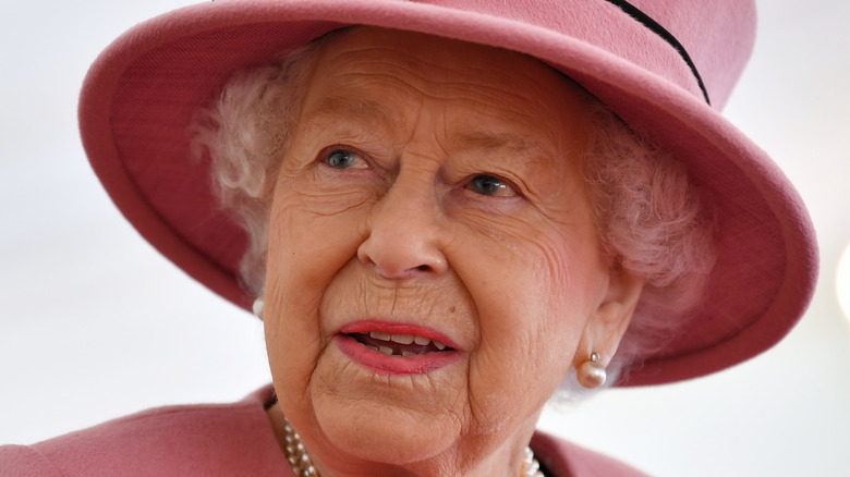 Queen Elizabeth in pink 