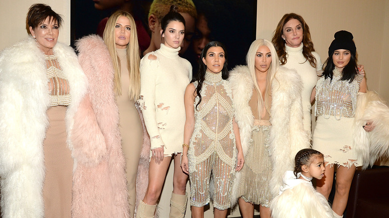 The Kardashians pose for a photo 