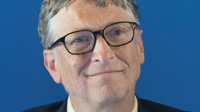 Bill Gates smiles at event