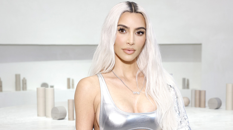 Kim Kardashian white blonde hair