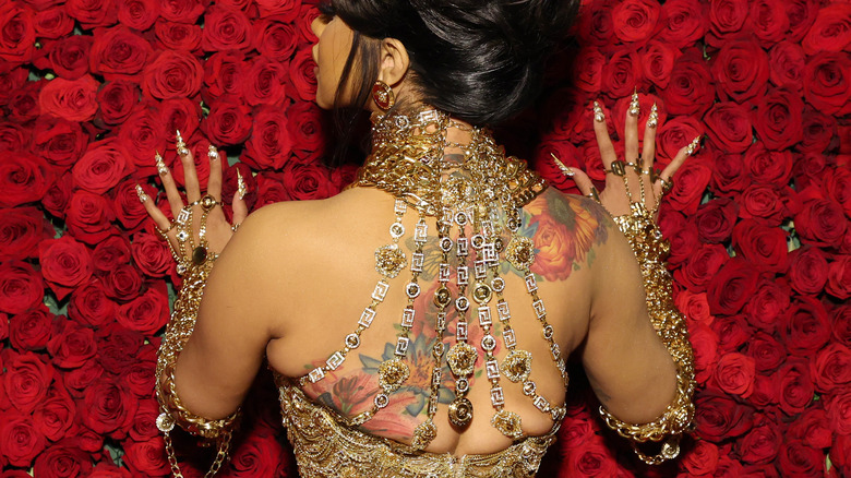 Cardi B back tattoo