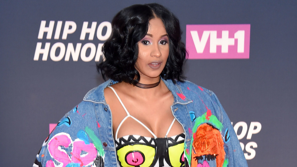 Cardi B in denim jacket