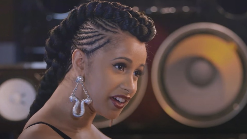 Cardi B with elaborate braids