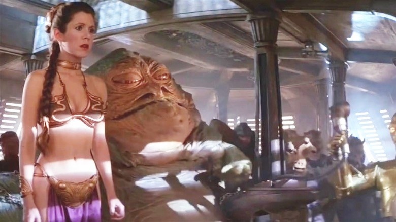 Princess Leia and Jabba the Hutt