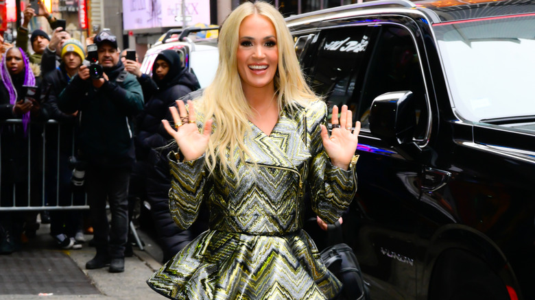 Carrie Underwood arriving at "Good Morning America."