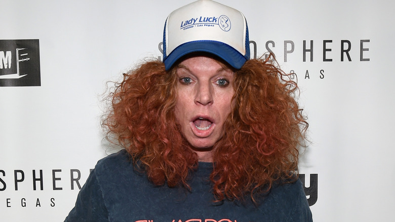 Carrot Top wearing a hat