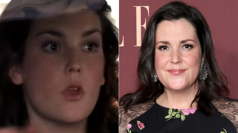 Melanie Lynskey in a deleted scene from "Coyote Ugly" / Melanie Lynskey wearing jeweled earrings and a black and lace floral dress