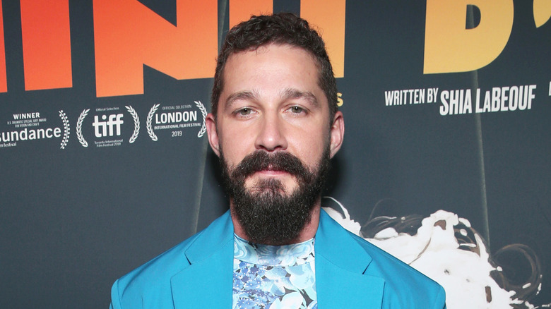 Shia LaBeouf with eyes slightly squinting