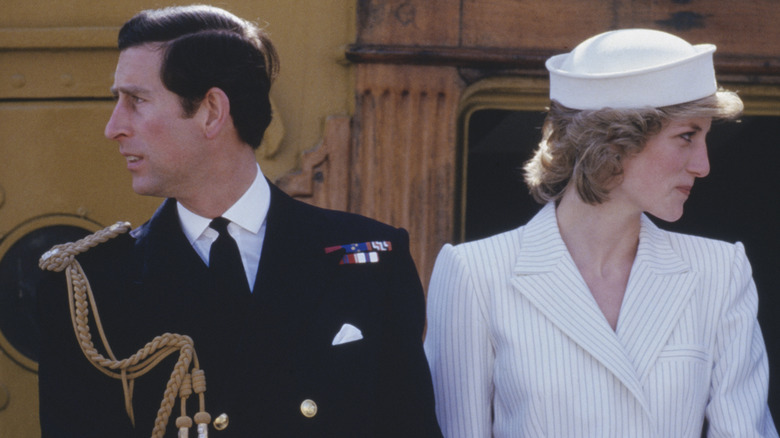 Prince Charles, Princess Diana looking away