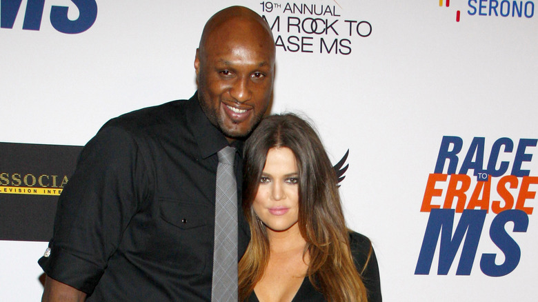 Lamar Odom, Khloe Kardashian posing
