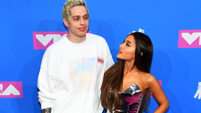 Pete Davidson, Ariana Grande posing