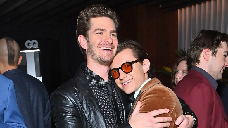 Andrew Garfield and Tom Holland smiling
