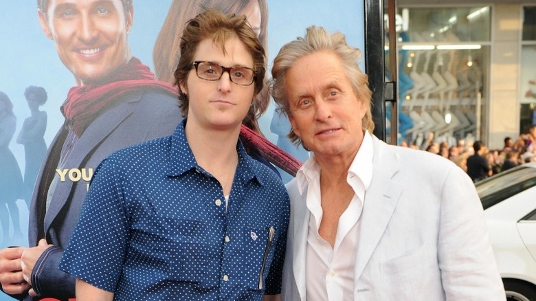 Cameron and Michael Douglas posing