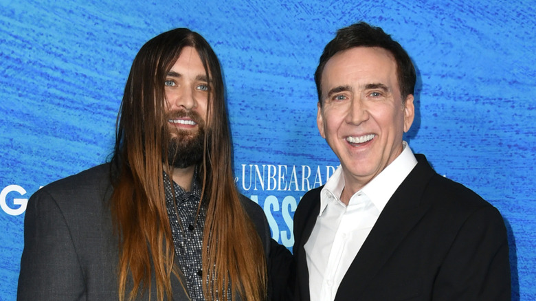 Weston Coppola Cage and Nicolas Cage on a red carpet
