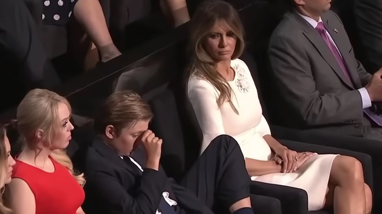 Barron Trump yawning 