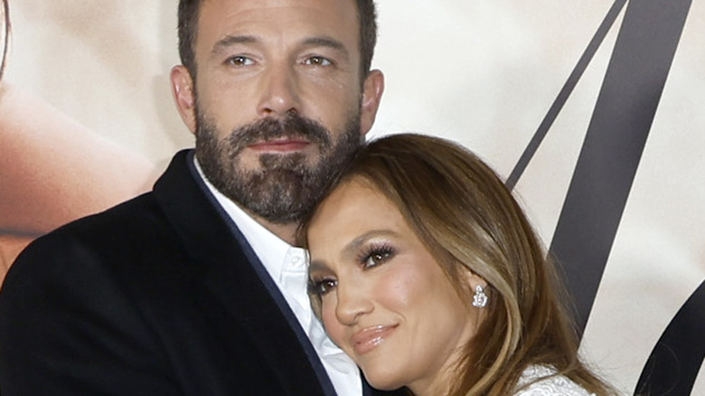 Ben Affleck and Jennifer Lopez posing