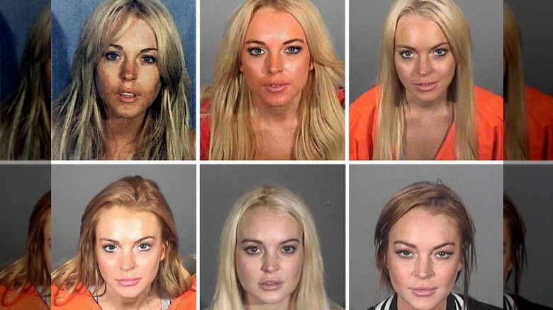 Lindsay Lohan mugshots from 2007 to 2013