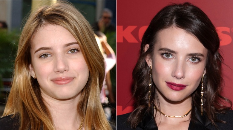 Split image of Emma Roberts then and now