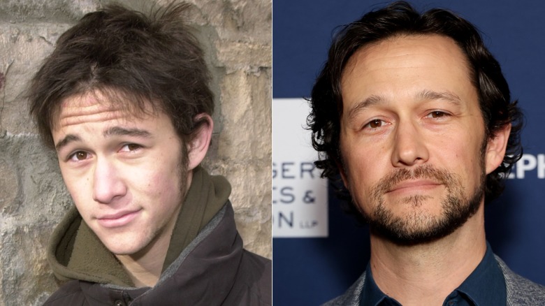 Split image of Joseph Gordon Levitt then and now