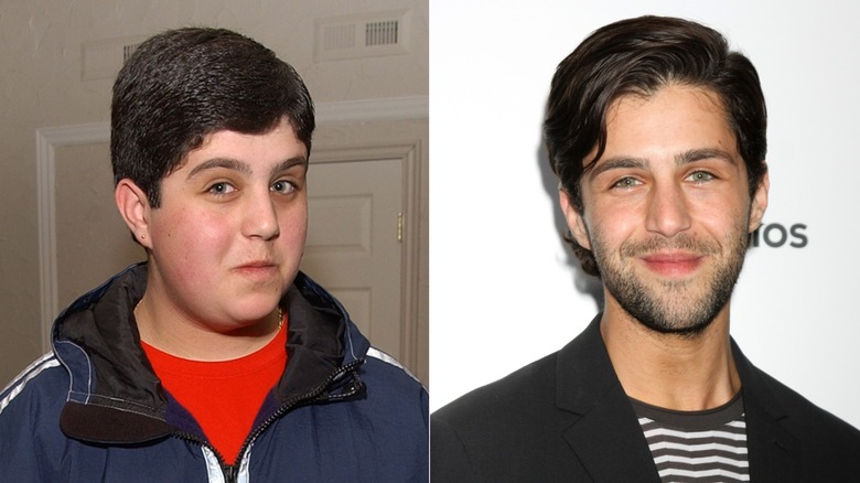 Split image of Josh Peck posing in the 2000s and Josh Peck smiling now