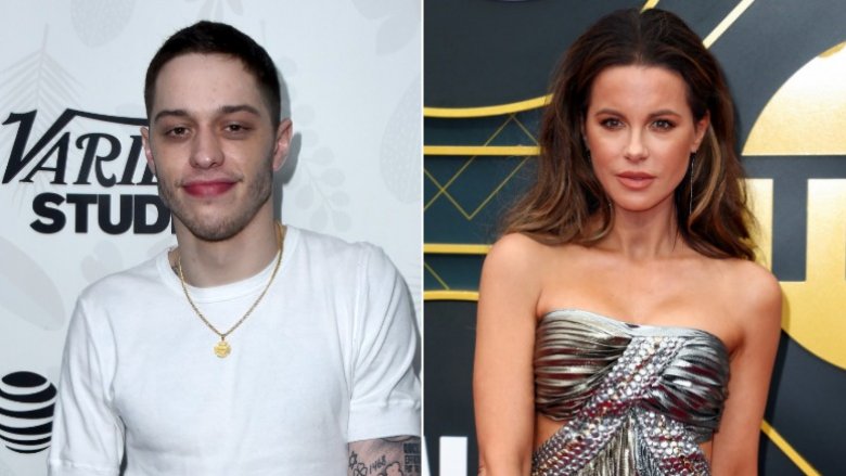 Pete Davidson, Kate Beckinsale split image